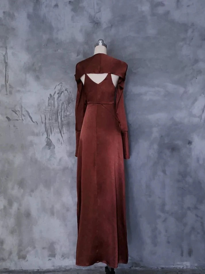 A line Spaghetti Straps Burgundy Floral Long Prom Dresses Birthday Dress