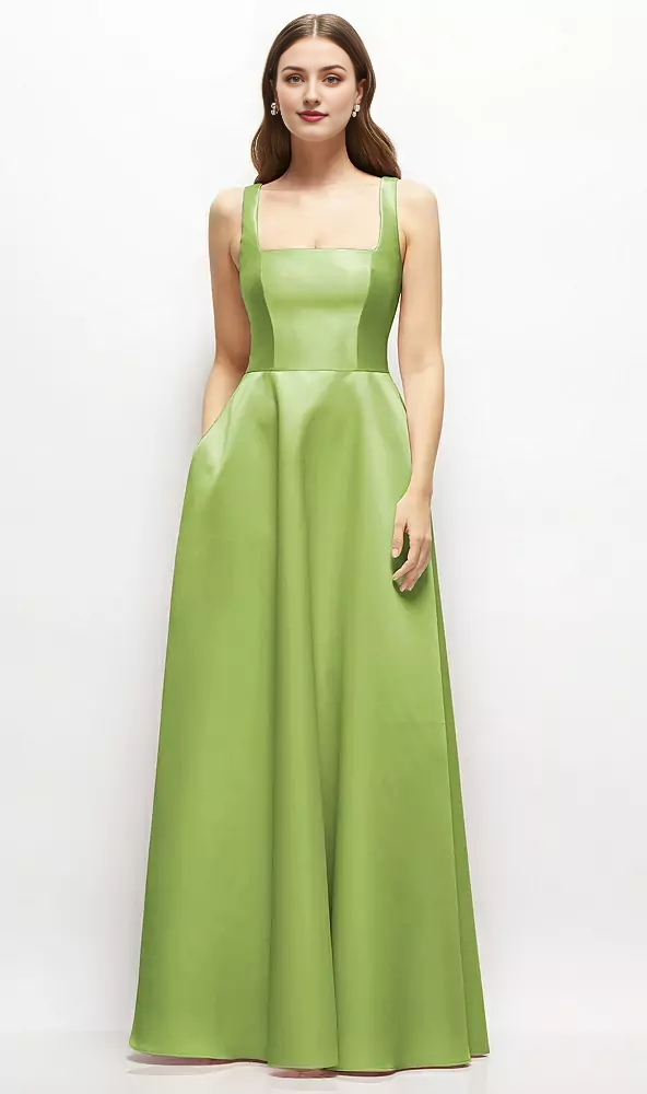 A-Line Princess Square-Neck Satin Maxi Dress Bridesmaid Dresses Weddin Koutun Dress A-Line Princess Square-Neck Satin Maxi Dress Bridesmaid Dresses Weddin Koutun Dress