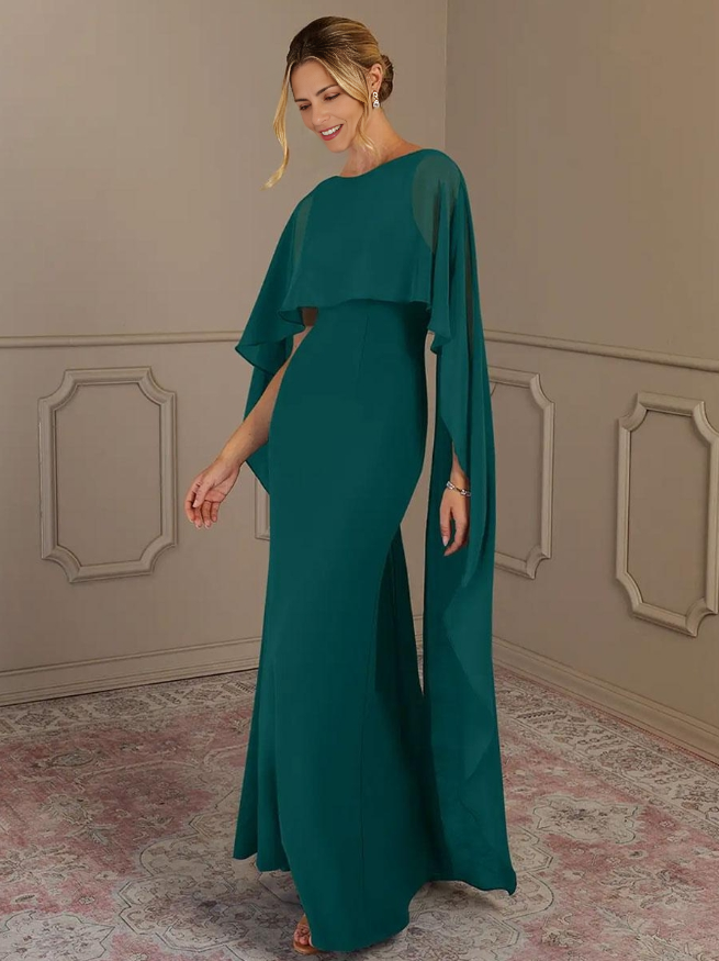 Jewel Neck Sleeveless A-Line Wedding Guest Dresses Chiffon Mother of the Bride Dresse