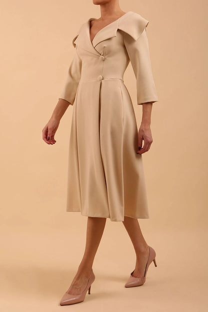 A-Line 3/4 Length Sleeve Formal Mother of the Bride Dresse Cocktail Dresses