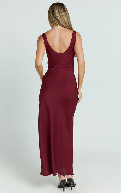 collar off shoulder sleeveless backless and floor length Prom dress