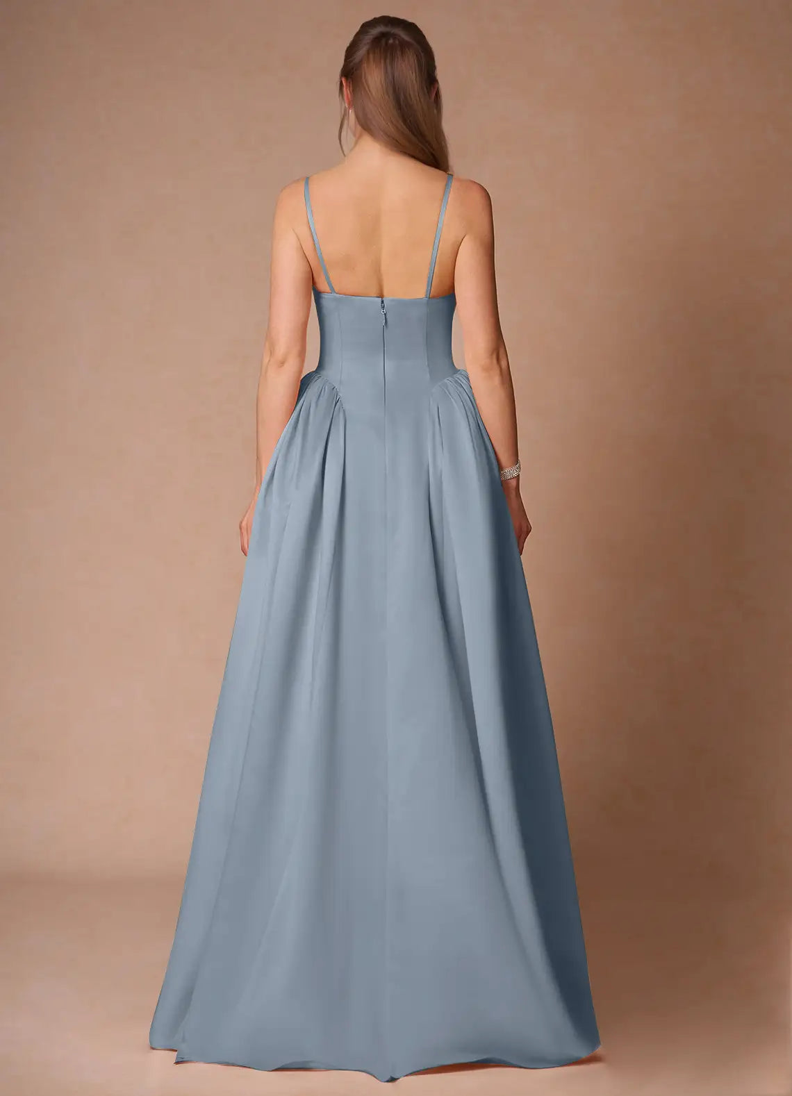 Elegant Spaghetti Sleeveless Bandeau Straps  Ballgown
