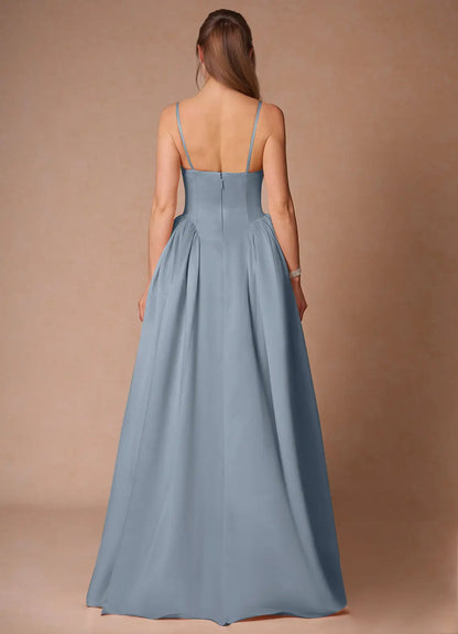Elegant Spaghetti Sleeveless Bandeau Straps  Ballgown