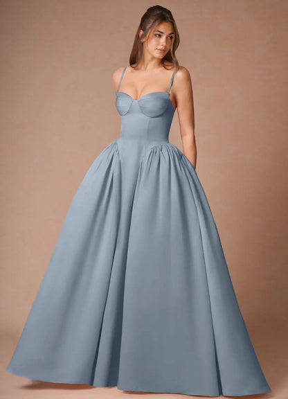 Elegant Spaghetti Sleeveless Bandeau Straps  Ballgown