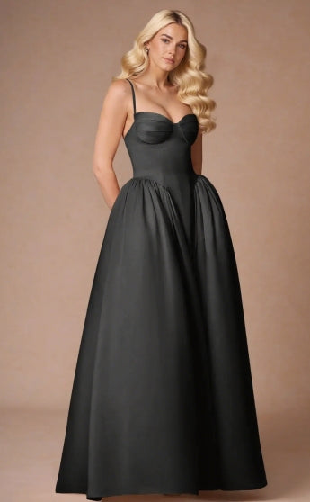 Elegant Spaghetti Sleeveless Bandeau Straps  Ballgown