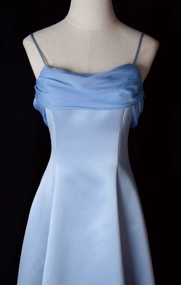 Minimalist  A Line Spaghetti Straps Long Prom Dresses