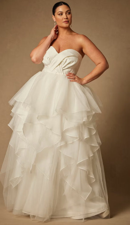 Simple Bridal by Strapless Princess Gown With Full Pleated Skirt