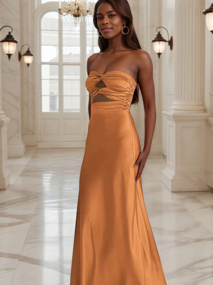 Chic Formal Dresses Sheath Sweetheart Keyhole Long Formal Dress