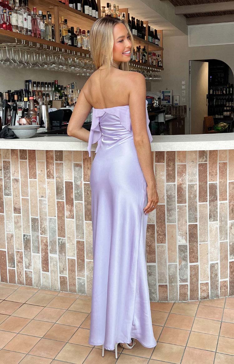 Chic Purple tube top Strapless Maxi Dress Prom Dresses