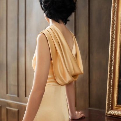 Elegant Sleeveless V back Brush Train Dress Prom Dresses