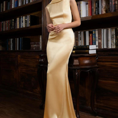 Elegant Sleeveless V back Brush Train Dress Prom Dresses