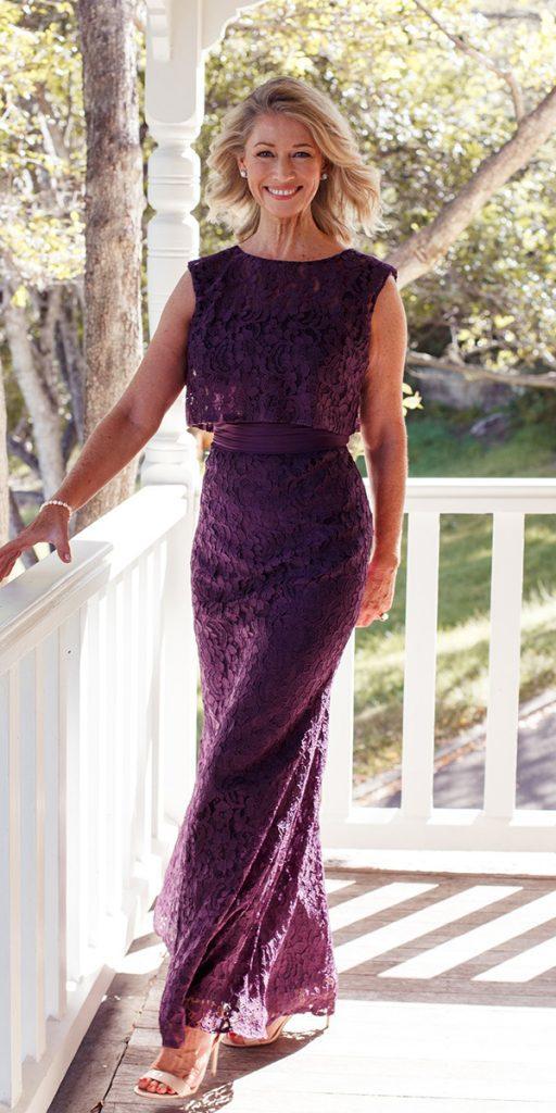 Elegant Sheath Sleeveless Lace Mother of Bride and Groom Dress Evening Dress