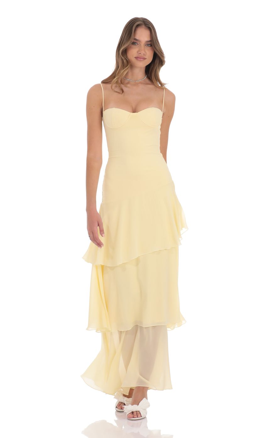 Chic Spaghetti Straps Ruffle Backless Maxi Dress in Blue Prom Dresses
