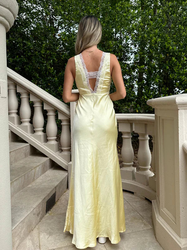 Sexy V-neck Sleeveless Mermaid Satin Evening Prom Dresses
