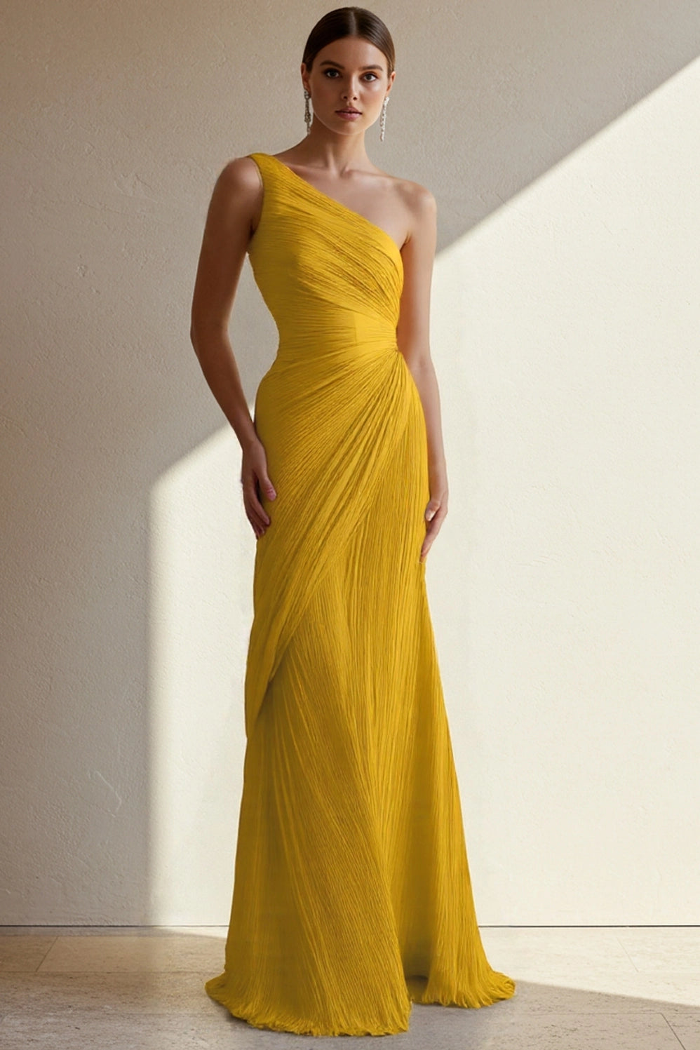 Elegant ormal Party Prom Dress One Shoulder Maxi Dress