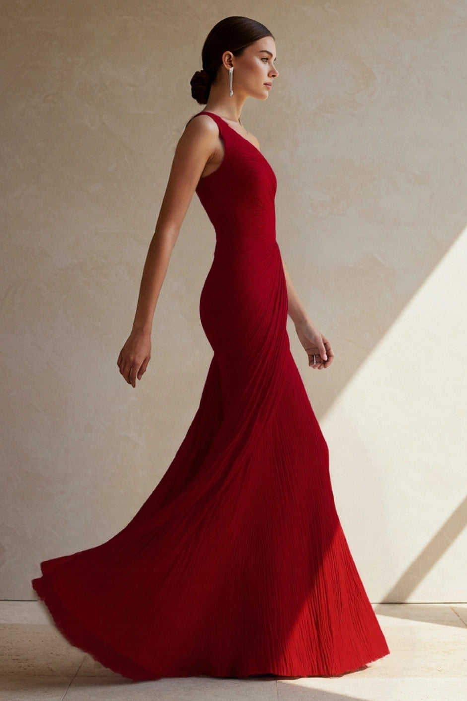 Elegant ormal Party Prom Dress One Shoulder Maxi Dress