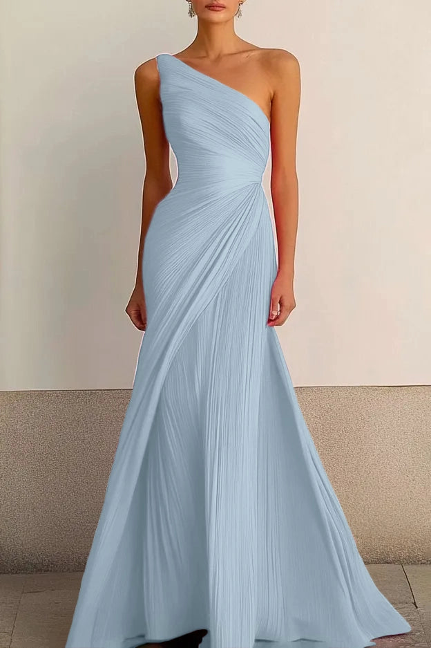 Elegant ormal Party Prom Dress One Shoulder Maxi Dress