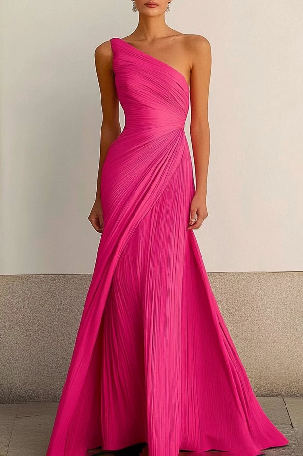 Elegant ormal Party Prom Dress One Shoulder Maxi Dress