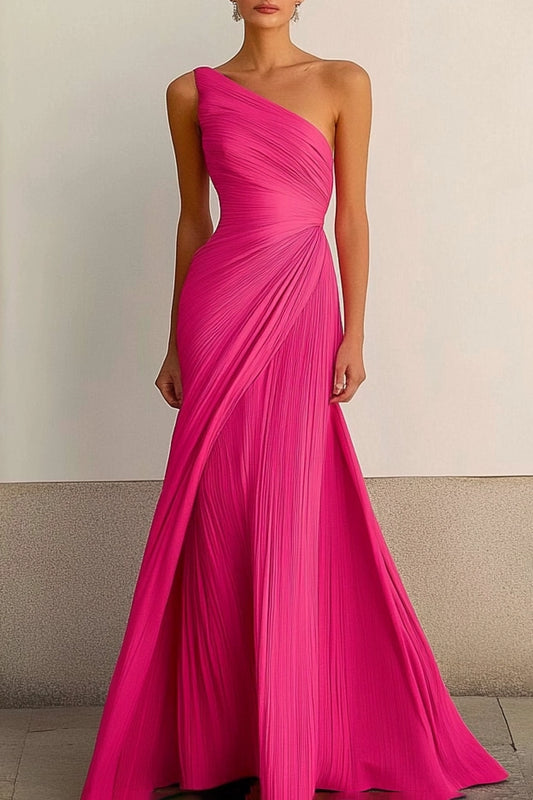 Elegant ormal Party Prom Dress One Shoulder Maxi Dress