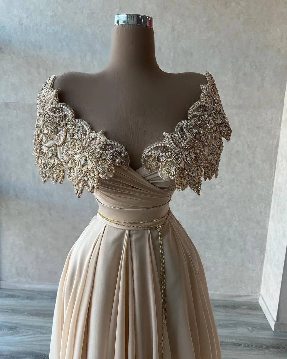 Gorgeous Long A-line Off the Shoulder Sleeveless Chiffon Prom Dress