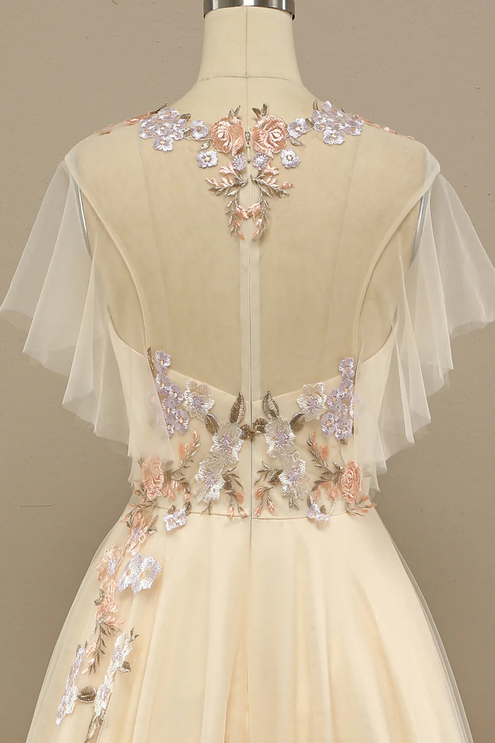 Romantic Yellow Long Prom Dress With Appliques