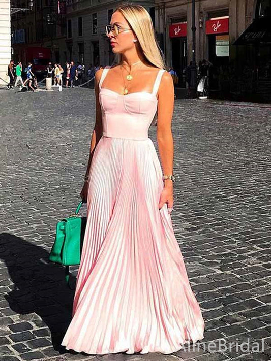 Elegant Sweetheart A-line Ruched Sleeveless Long Prom Dress