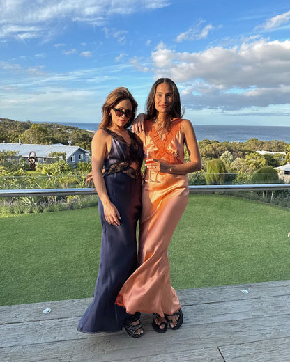 Chic Peach Cut Out Gown Sleeveless Backless Prom Dress