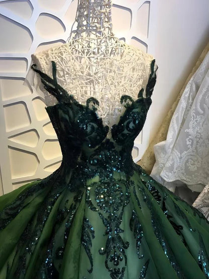 Sequin sparkly off the shoulder ball gown wedding prom dress sweet 16 dresses