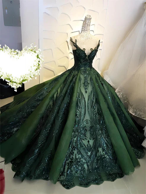 Sequin sparkly off the shoulder ball gown wedding prom dress sweet 16 dresses
