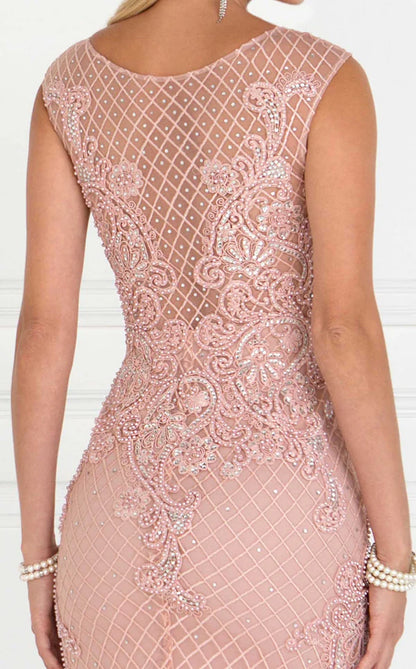 Sparkle Sleeveless Appliques Train Mesh lace Prom Dress