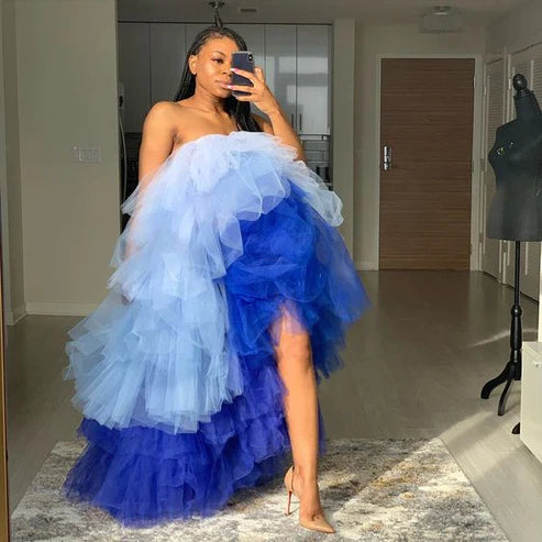 Chic Ball Gown High Low Long Prom Dress