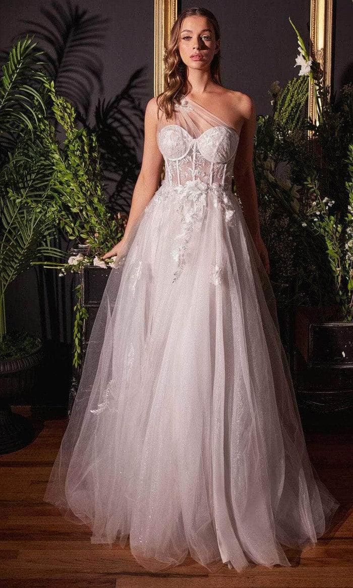 Sexy One Shoulder Corset Appliques Bridal Gown
