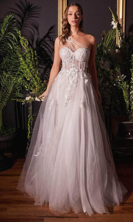 Sexy One Shoulder Corset Appliques Bridal Gown