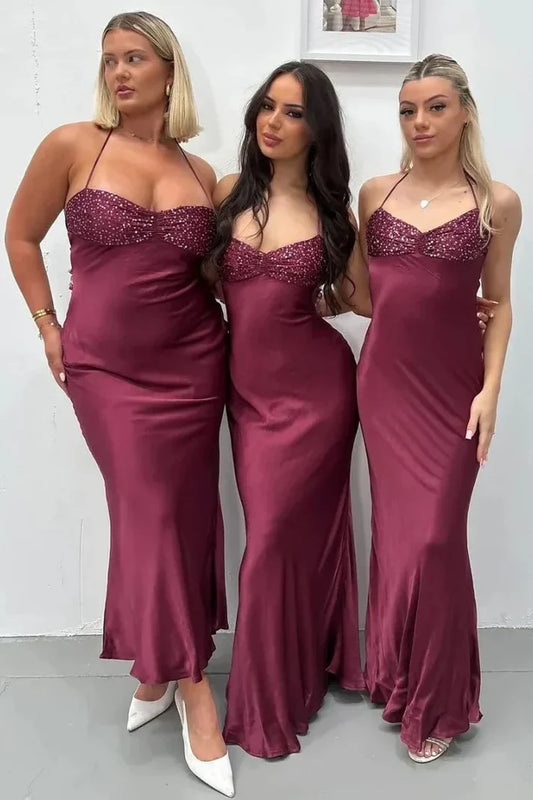 Fashionable Spaghetti Straps Sequin Maxi Prom Dress with Lace-up Back