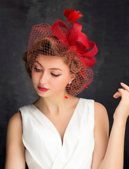 Feather Fascinators with 1 Piece Tea Party / Valentine's Day Headpiece