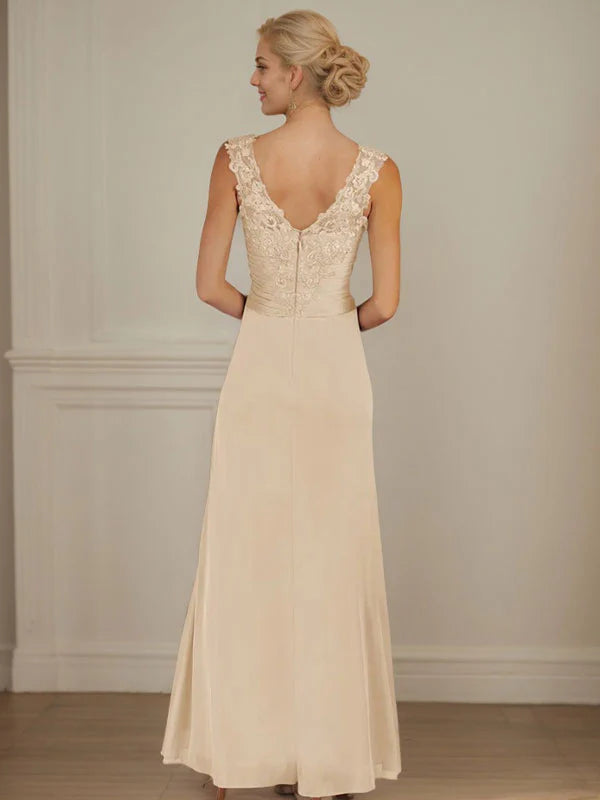 Champagne A-Line Sweetheart Neckline Pleated Mesh Dress