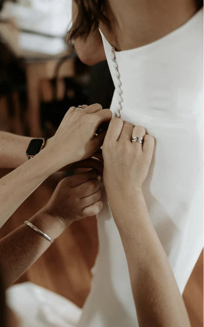 Mermaid Satin Sleeveless Wedding Dress With Sweep Train