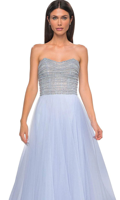 Beaded Bodice Tulle A-Line Prom Gown