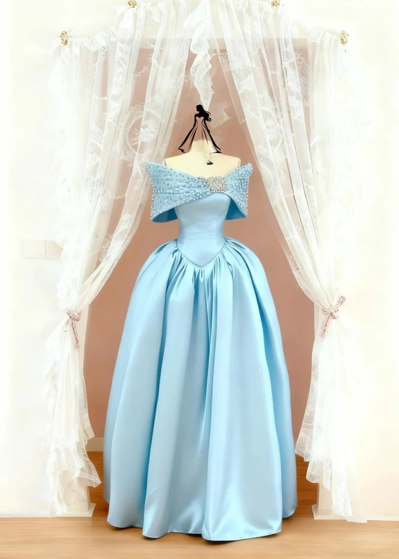 Elegant Sheath Gold Wedding Guest Dresses Satin Off-shoulder Gold Evening Dresses