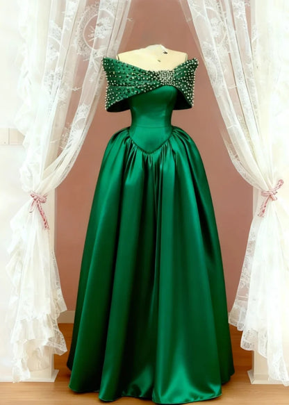 Elegant Sheath Gold Wedding Guest Dresses Satin Off-shoulder Gold Evening Dresses