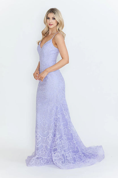Lace Embroidered Long Formal Dress
