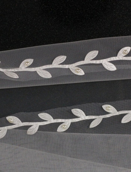 Elegant Luxurious Wedding Veil Cathedral Veils with Faux Pearl / Appliques 118.11 in (300cm)