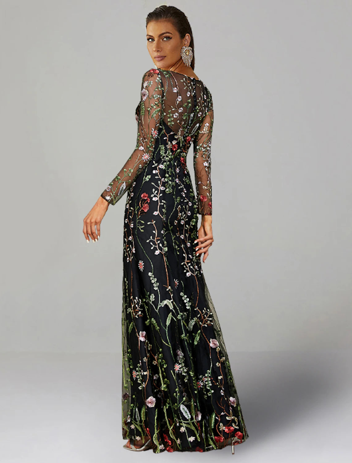 Sheath Wedding Guest Dresses Floral Dress Semi Formal Garden Party Flo – Koutun Dress