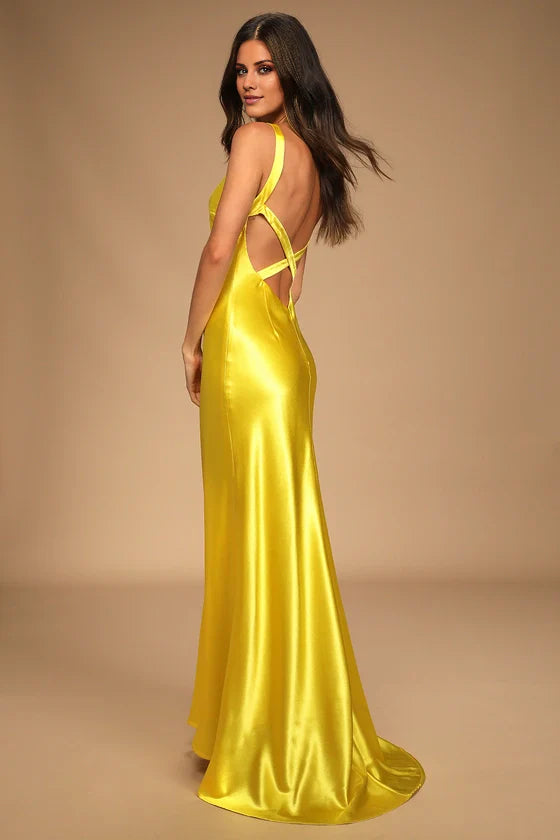 V-neck off shoulder sleeveless backless and floor Prom dress