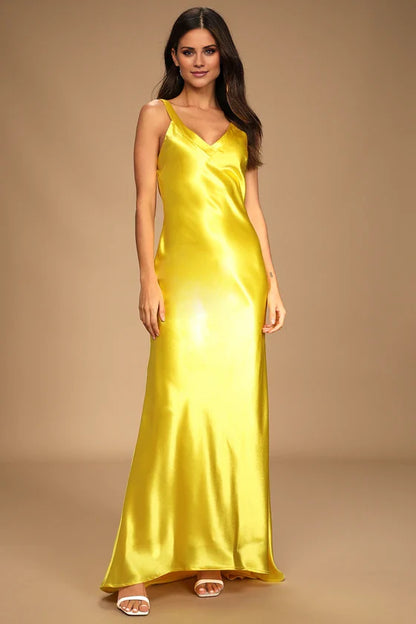 V-neck off shoulder sleeveless backless and floor Prom dress