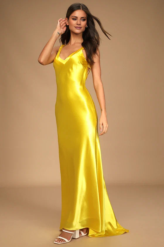 V-neck off shoulder sleeveless backless and floor Prom dress