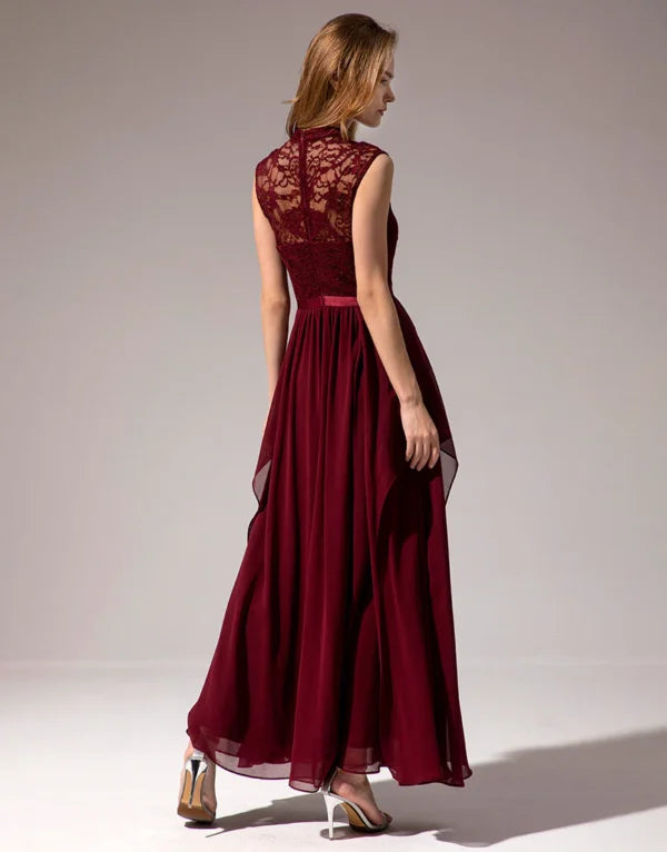 Burgundy Long Chiffon Bridesmaid Dresses