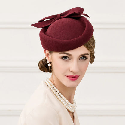 Wool Wedding Special Occasion Vintage With Bowknot Headpiece Headwear