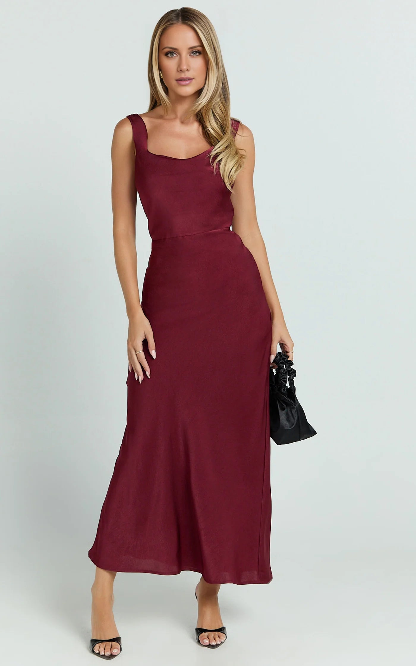 collar off shoulder sleeveless backless and floor length Prom dress
