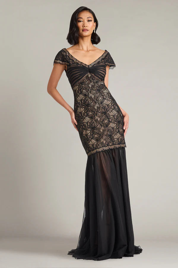 Black Off The Shoulder Floral Lace Mermaid Floor Length Formal Evening Prom Dress